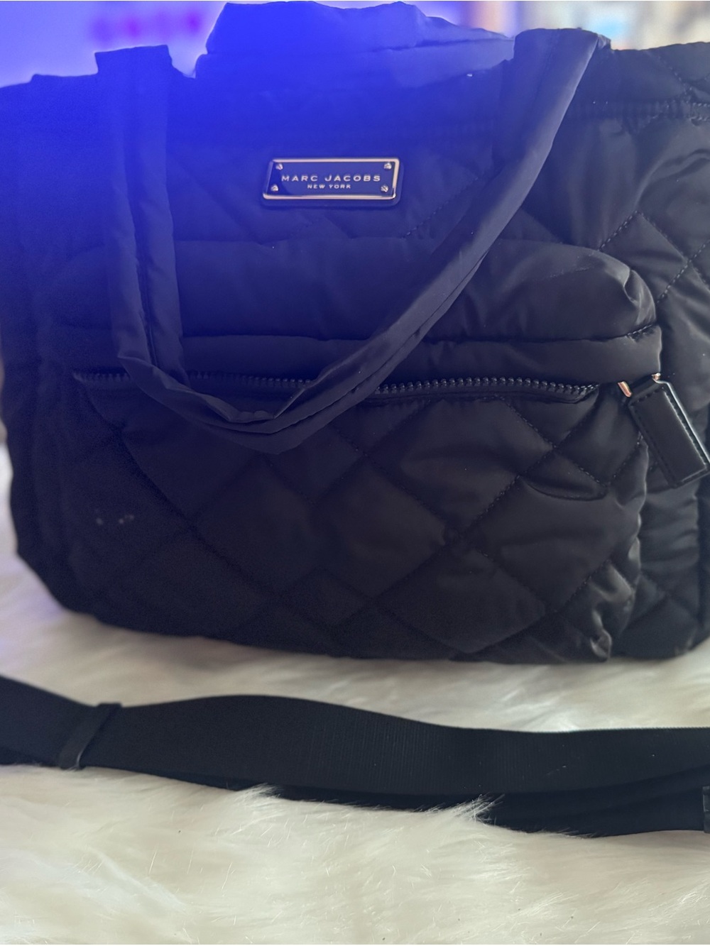 Marc Jacobs Quilted Black Tote with Front Zip Pocket